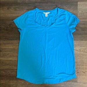 Athleta Turquoise Blue Fitted Short Sleeve Tee Short - Small